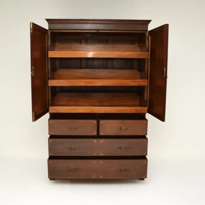 Pamono Antique Edwardian Linen Press from Maple and Co., 1890s Sale