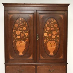 Pamono Antique Edwardian Linen Press from Maple and Co., 1890s Sale