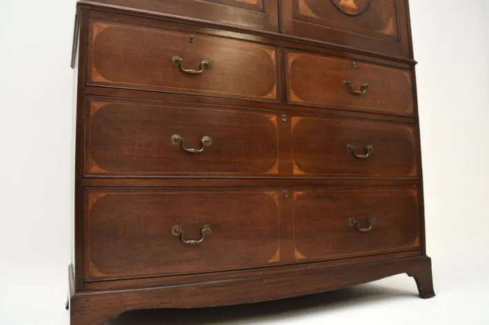 Pamono Antique Edwardian Linen Press from Maple and Co., 1890s Sale