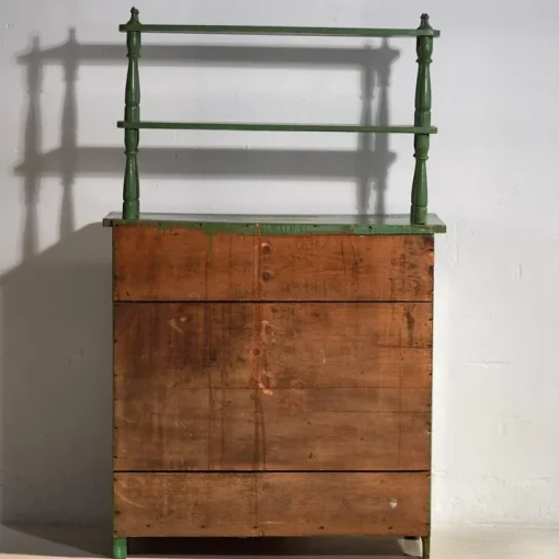 Pamono Antique Emerald Green Kitchen Cabinet, 1920s Clearance