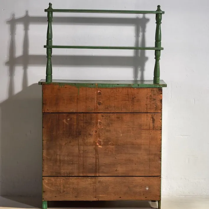 Pamono Antique Emerald Green Kitchen Cabinet, 1920s Clearance