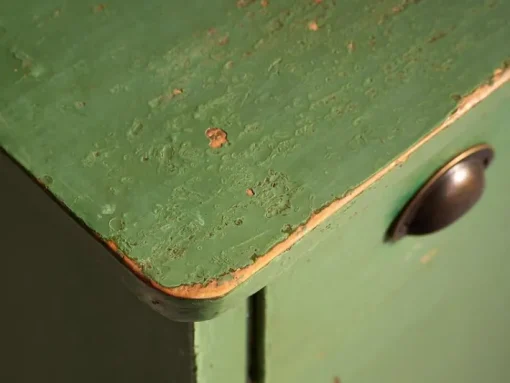 Pamono Antique Emerald Green Kitchen Cabinet, 1920s Clearance