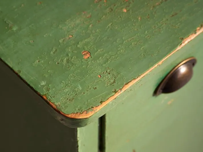 Pamono Antique Emerald Green Kitchen Cabinet, 1920s Clearance
