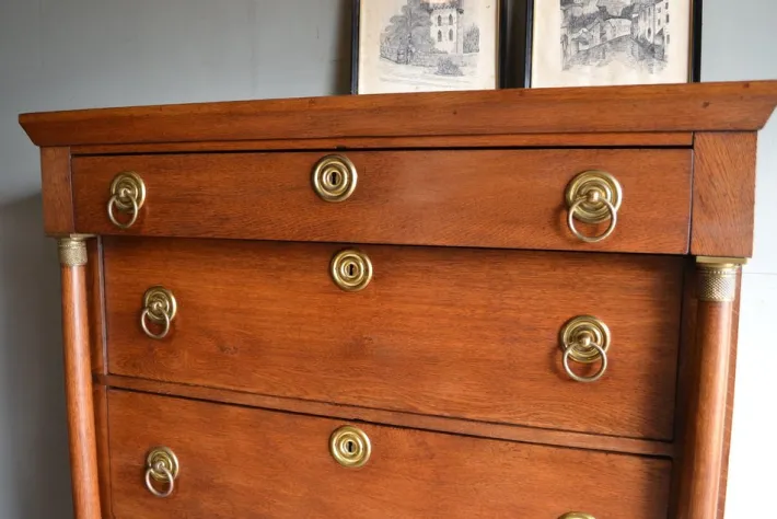 Pamono Antique Empire Oak Chiffoniere New