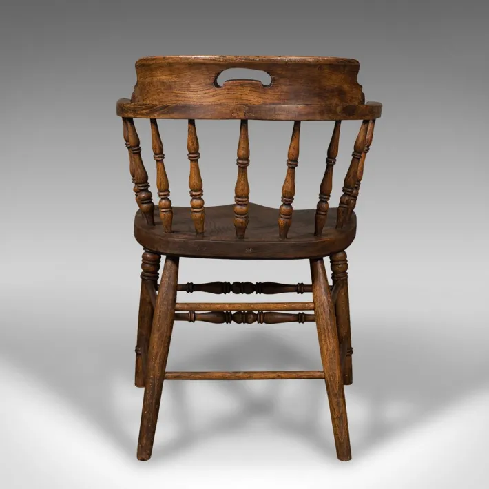 Pamono Antique English Ash & Elm Captains Chair, 1900 Online