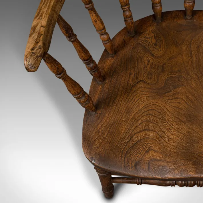 Pamono Antique English Ash & Elm Captains Chair, 1900 Online