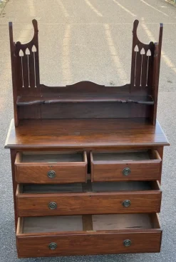 Pamono Antique English Dressing Table with Mirror Best