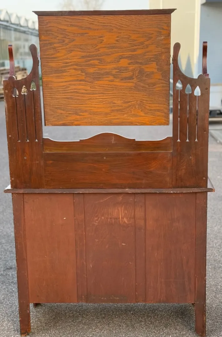 Pamono Antique English Dressing Table with Mirror Best