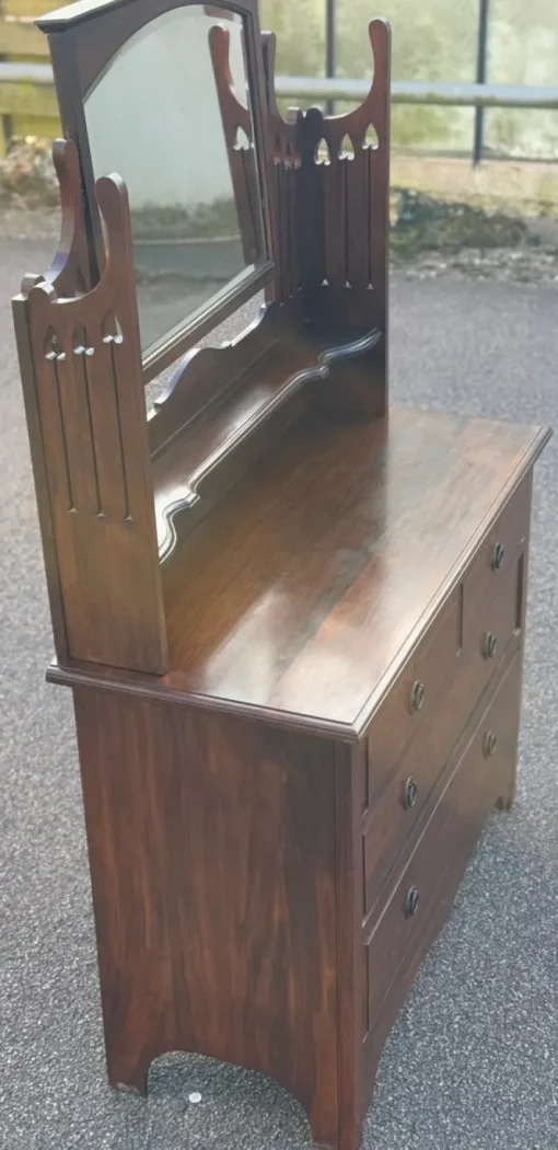 Pamono Antique English Dressing Table with Mirror Best