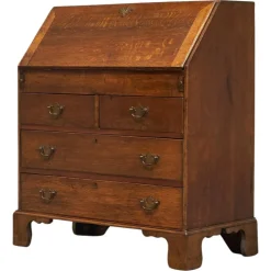 Pamono Antique English Fall Front Secretary in Oak New