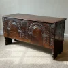 Pamono Antique English Jacobean Carved Chest in Oak, 1650