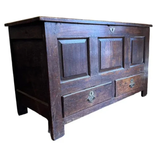 Pamono Antique English Oak Mule Chest, 1700s Clearance