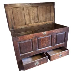 Pamono Antique English Oak Mule Chest, 1700s Clearance