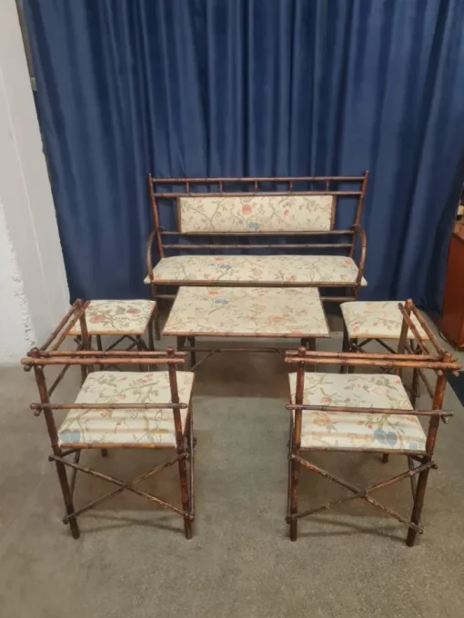 Pamono Antique Faux Bamboo Parlor Set from Maison Staněk Prague, Set of 6 Clearance