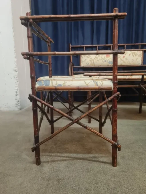 Pamono Antique Faux Bamboo Parlor Set from Maison Staněk Prague, Set of 6 Clearance