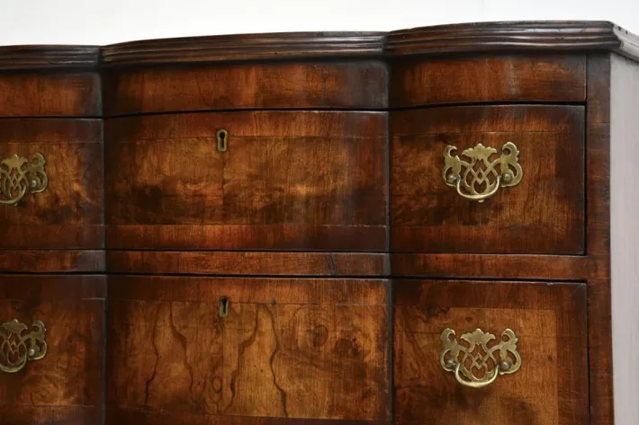Pamono Antique Figured Walnut Chest of Drawers, 1890 Online