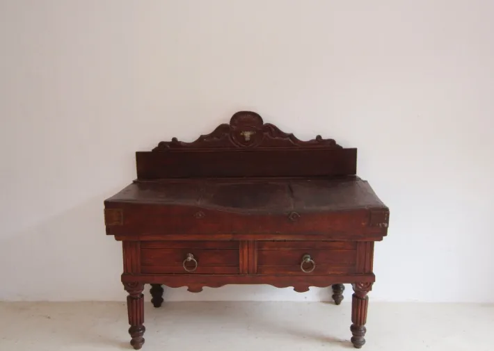 Pamono Antique French Butcher Block in Beech Hot