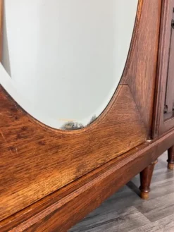 Pamono Antique French Carved Oak Wardrobe with Mirror Best