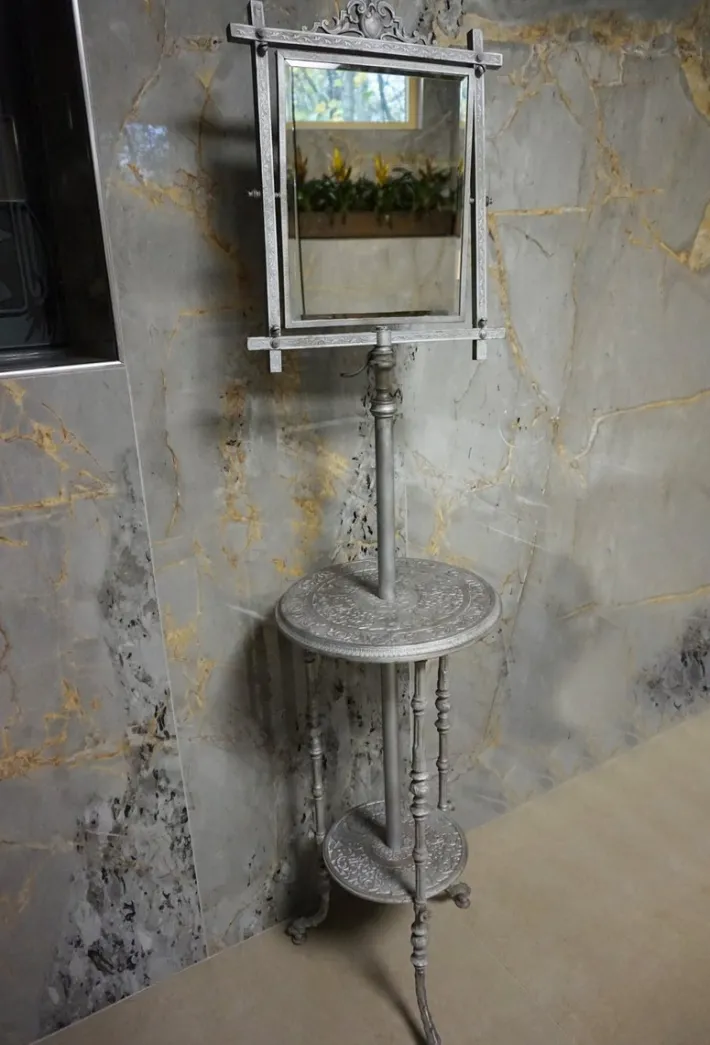 Pamono Antique French Cast Iron Adjustable Shaving Stand Sale
