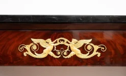 Pamono Antique French Empire Console in Mahogany Feather with Black Belgian Marble Top, 19th Century Discount