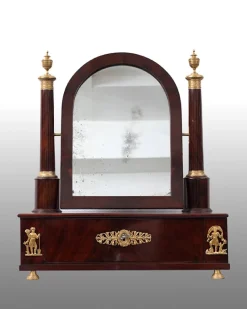 Pamono Antique French Empire Dressing Mirror in Mahogany with Gilt Bronze Applications Online