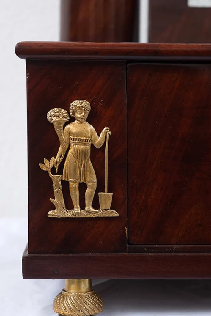 Pamono Antique French Empire Dressing Mirror in Mahogany with Gilt Bronze Applications Online