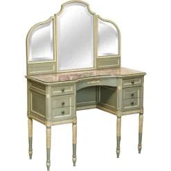 Pamono Antique French Empire Hand Painted Dressing Table with Tri Fold Mirror, 1900 Sale