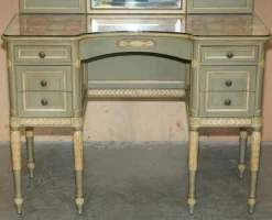 Pamono Antique French Empire Hand Painted Dressing Table with Tri Fold Mirror, 1900 Sale