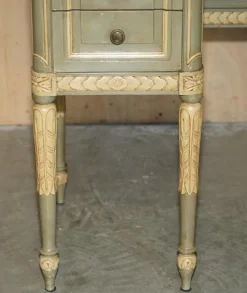 Pamono Antique French Empire Hand Painted Dressing Table with Tri Fold Mirror, 1900 Sale