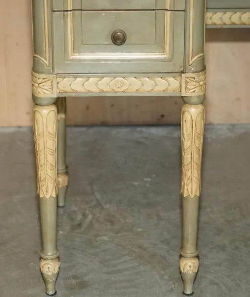 Pamono Antique French Empire Hand Painted Dressing Table with Tri Fold Mirror, 1900 Sale