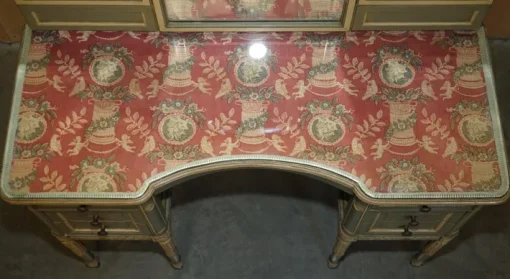 Pamono Antique French Empire Hand Painted Dressing Table with Tri Fold Mirror, 1900 Sale