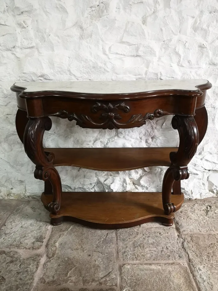 Pamono Antique French Empire Napoleon III Console Table in Mahogany, 1860 New