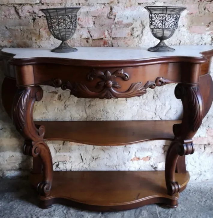 Pamono Antique French Empire Napoleon III Console Table in Mahogany, 1860 New