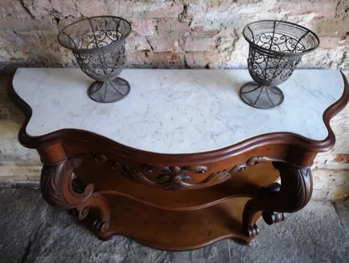 Pamono Antique French Empire Napoleon III Console Table in Mahogany, 1860 New