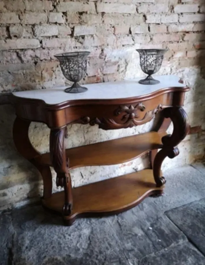 Pamono Antique French Empire Napoleon III Console Table in Mahogany, 1860 New