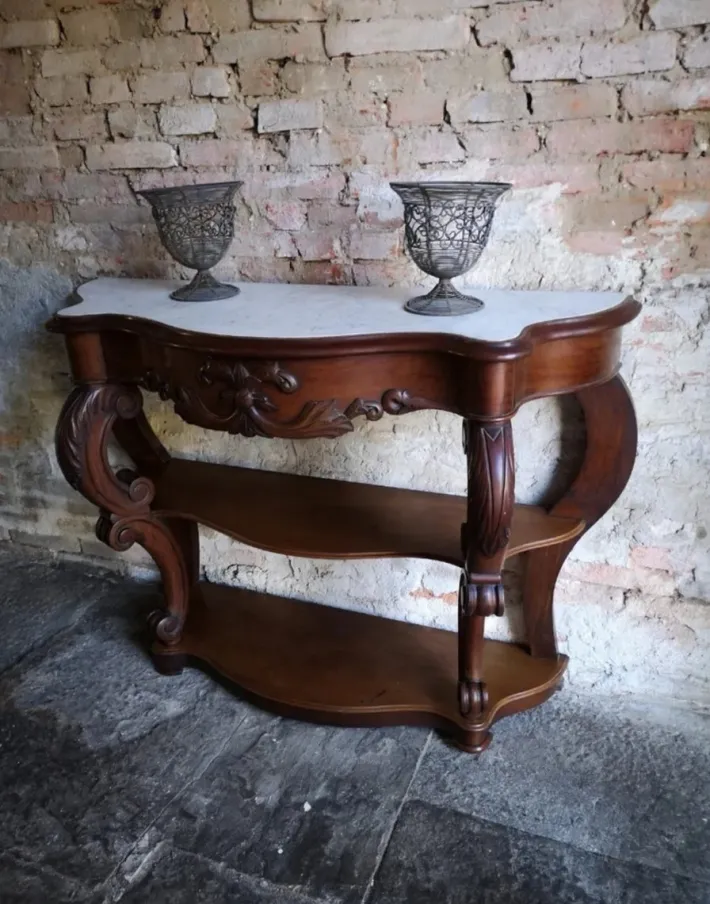 Pamono Antique French Empire Napoleon III Console Table in Mahogany, 1860 New