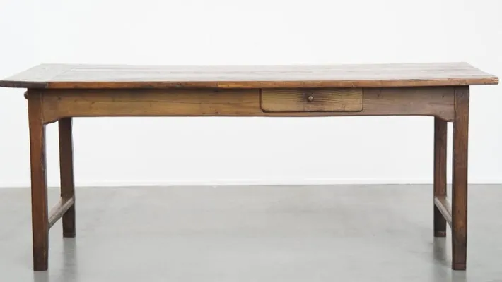 Pamono Antique French Farm Chestnut Dining Table with Drawers, Early 19th Century Best