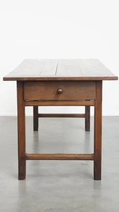Pamono Antique French Farm Chestnut Dining Table with Drawers, Early 19th Century Best