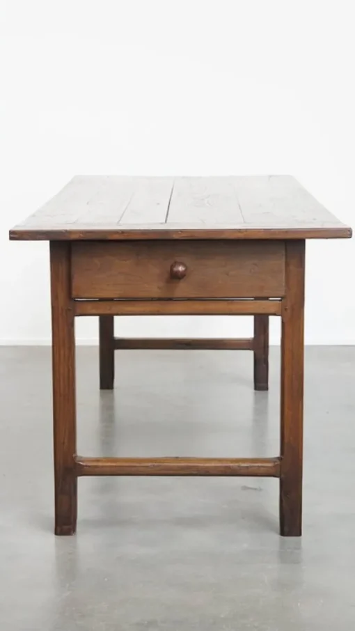 Pamono Antique French Farm Chestnut Dining Table with Drawers, Early 19th Century Best