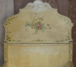 Pamono Antique French Hand Painted Bed Frame in Oak Pine Slats Outlet