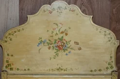 Pamono Antique French Hand Painted Bed Frame in Oak Pine Slats Outlet