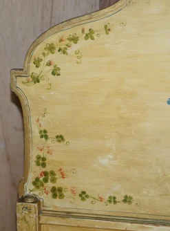 Pamono Antique French Hand Painted Bed Frame in Oak Pine Slats Outlet