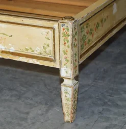 Pamono Antique French Hand Painted Bed Frame in Oak Pine Slats Outlet