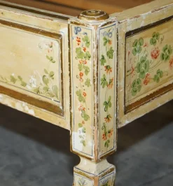 Pamono Antique French Hand Painted Bed Frame in Oak Pine Slats Outlet