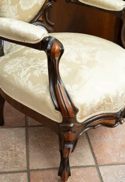 Pamono Antique French Louis Philippe Armchairs in Exotic Fine Woods, Mid-19th Century, Set of 2 Online