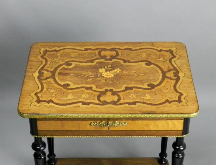 Pamono Antique French Marquetry Work Table Discount