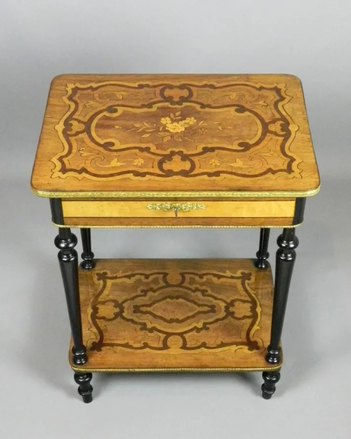 Pamono Antique French Marquetry Work Table Discount