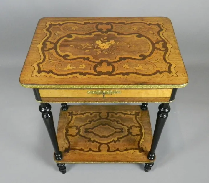 Pamono Antique French Marquetry Work Table Discount