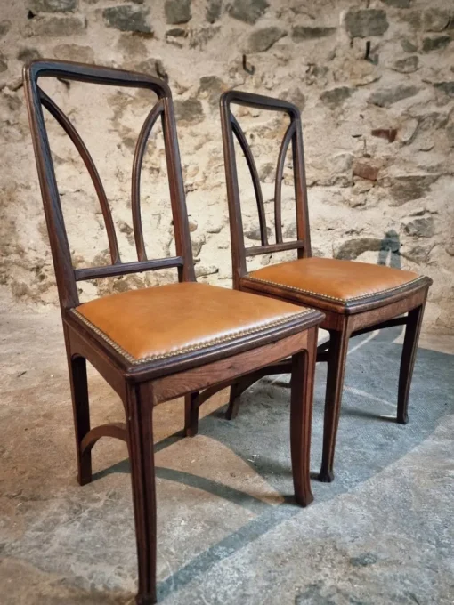 Pamono Antique French Oak Dining Chairs, 1890s, Set of 6