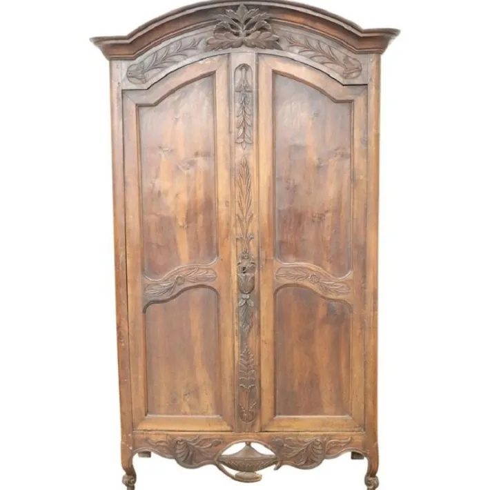 Pamono Antique French Wardrobe in Solid Walnut, 1770s